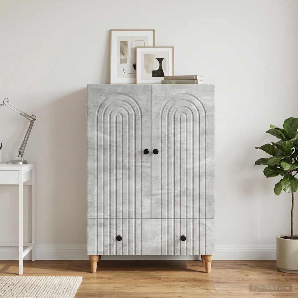 Sideboard Betongrå 66 x 34,5 x 95 cm Konstrueret træ
