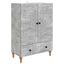 Sideboard Betongrå 66 x 34,5 x 95 cm Konstrueret træ
