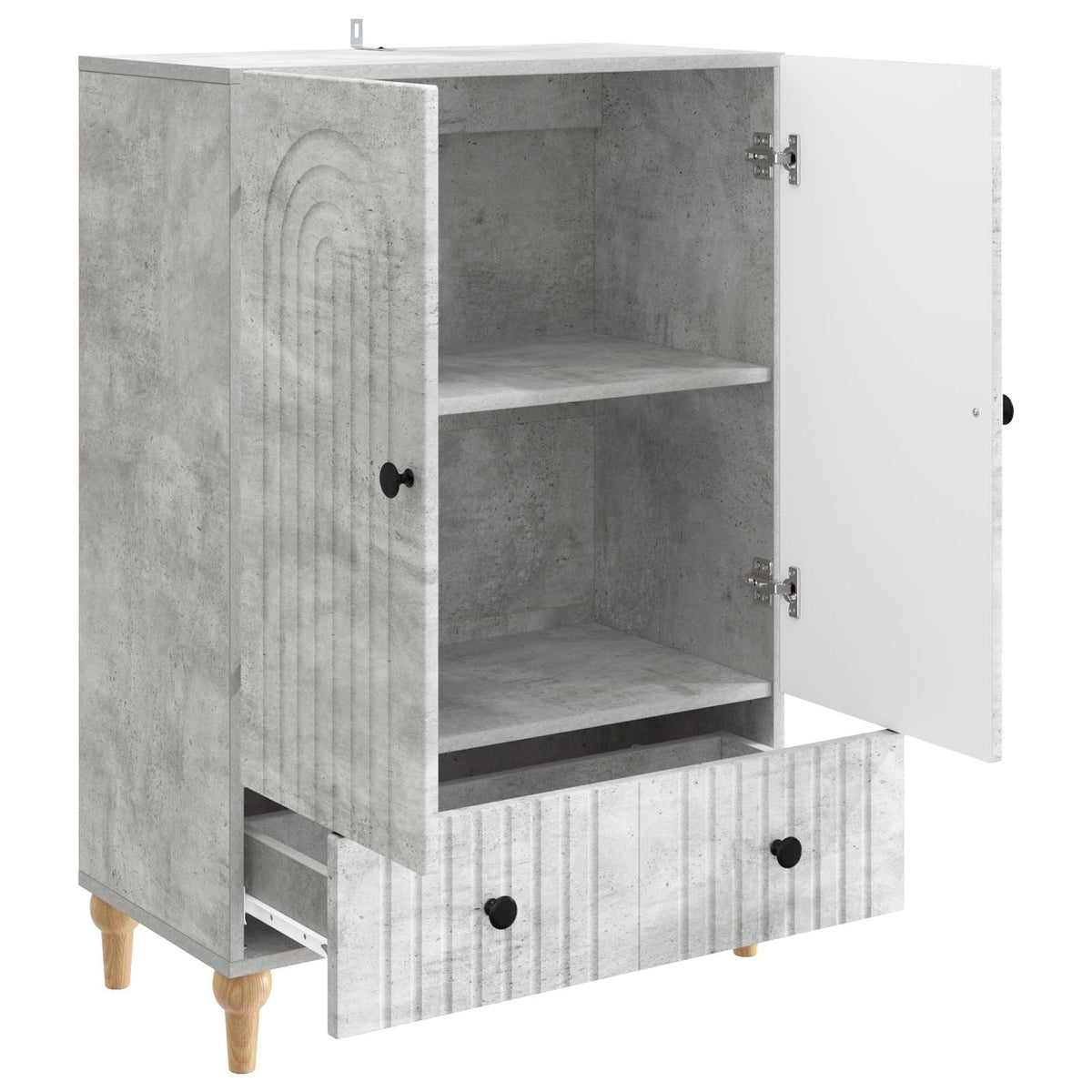 Sideboard Betongrå 66 x 34,5 x 95 cm Konstrueret træ