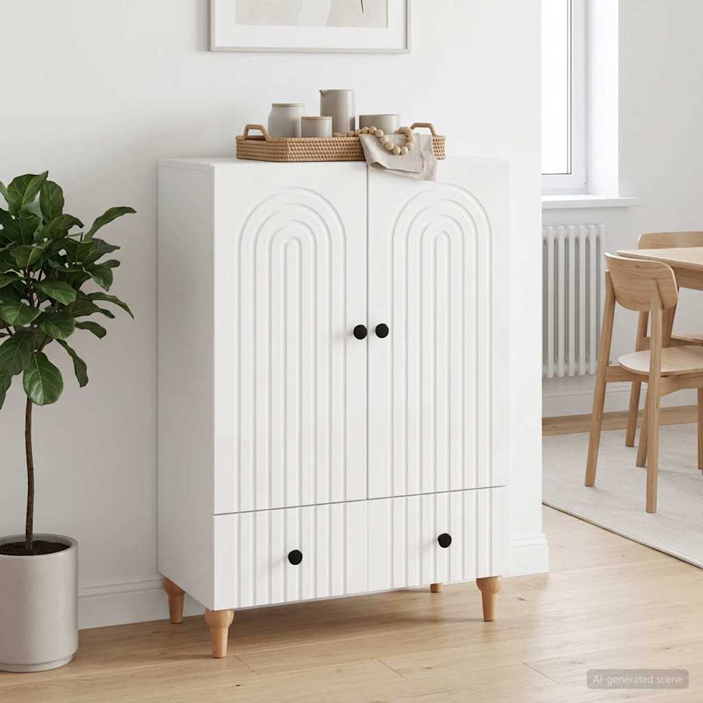 Sideboard Hvid højglans 66 x 34,5 x 95 cm Konstrueret træ