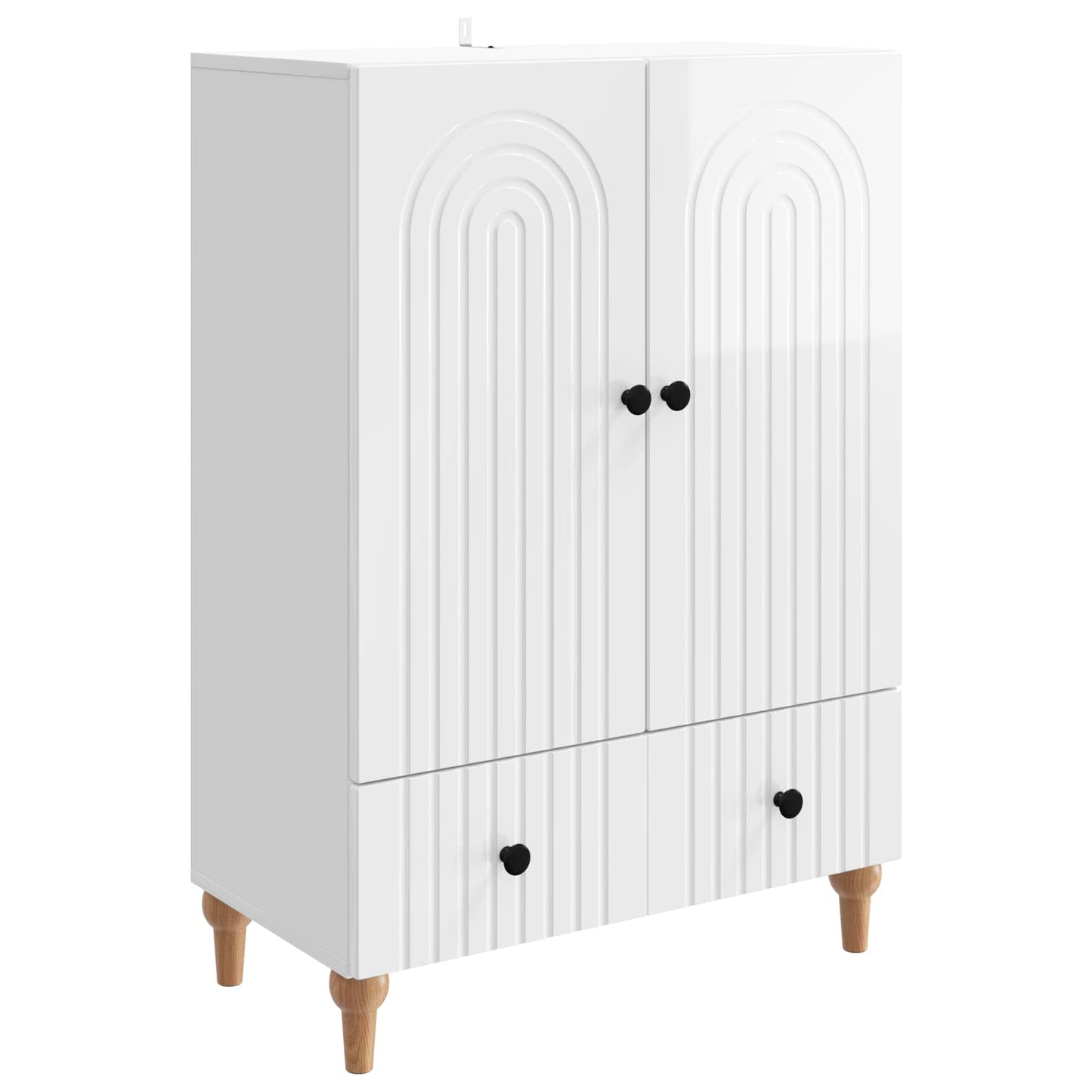Sideboard Hvid højglans 66 x 34,5 x 95 cm Konstrueret træ