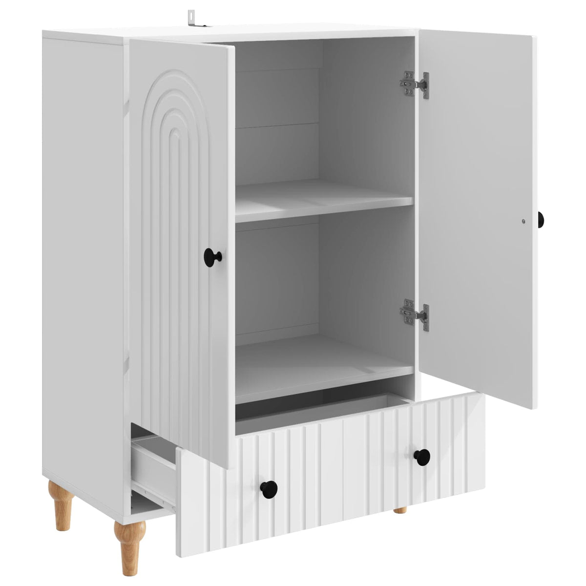Sideboard Hvid højglans 66 x 34,5 x 95 cm Konstrueret træ