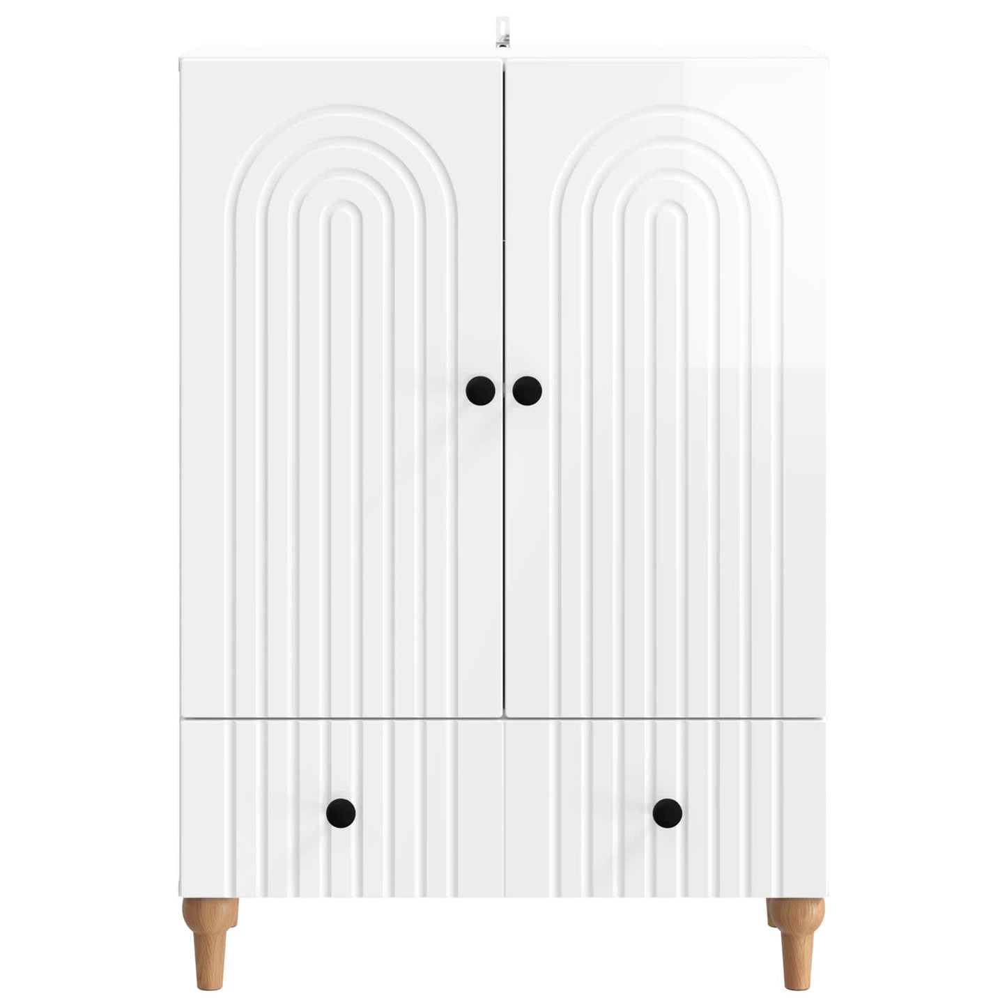 Sideboard Hvid højglans 66 x 34,5 x 95 cm Konstrueret træ