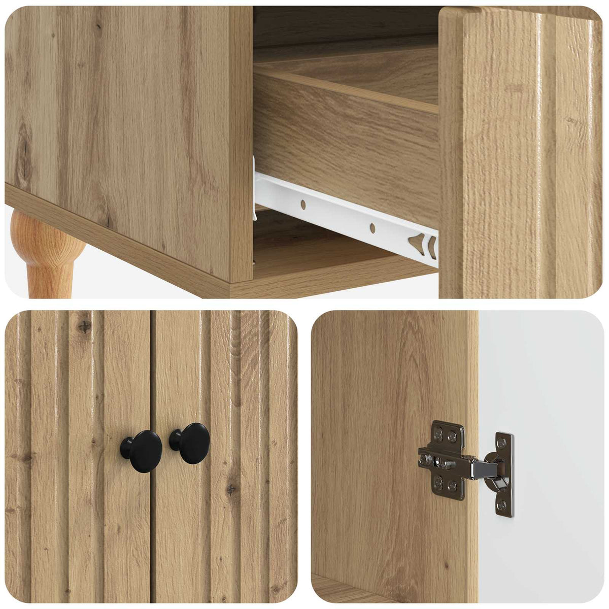 Sideboard Artisan-eg 66 x 34,5 x 95 cm Konstrueret træ