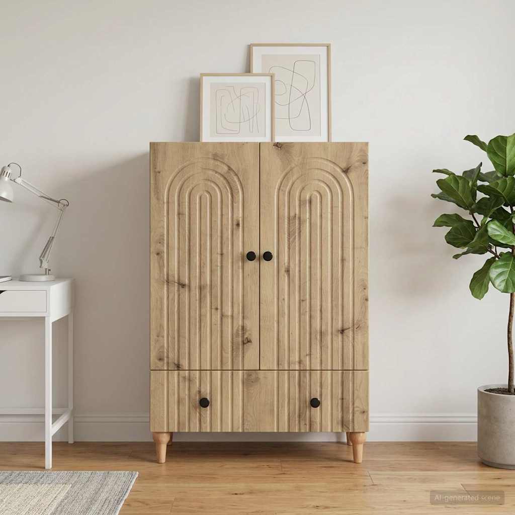 Sideboard Artisan-eg 66 x 34,5 x 95 cm Konstrueret træ