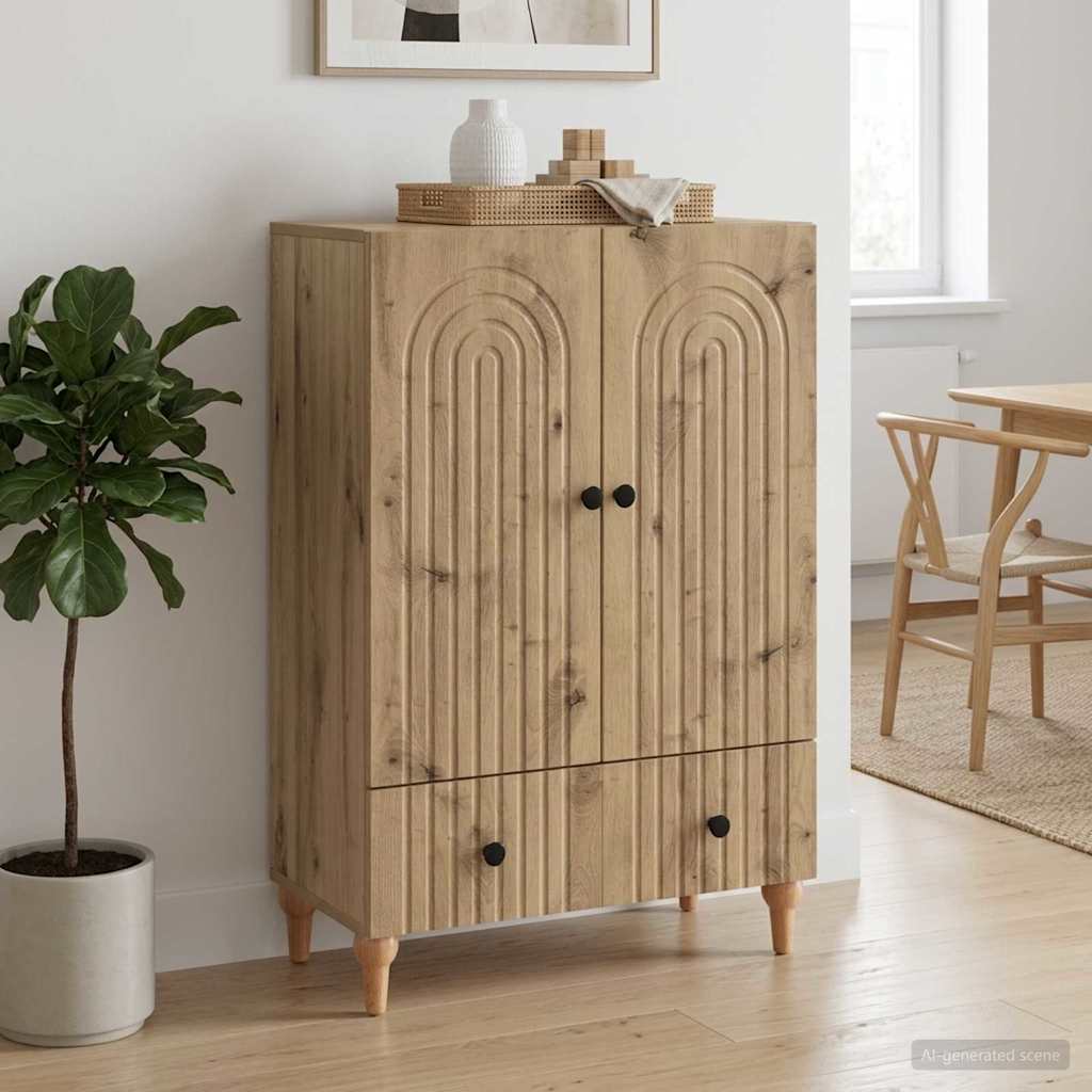 Sideboard Artisan-eg 66 x 34,5 x 95 cm Konstrueret træ