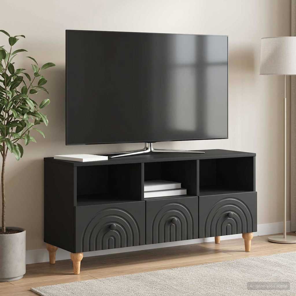 TV-skab 102 x 34,5 x 50 cm Sort Konstrueret træ