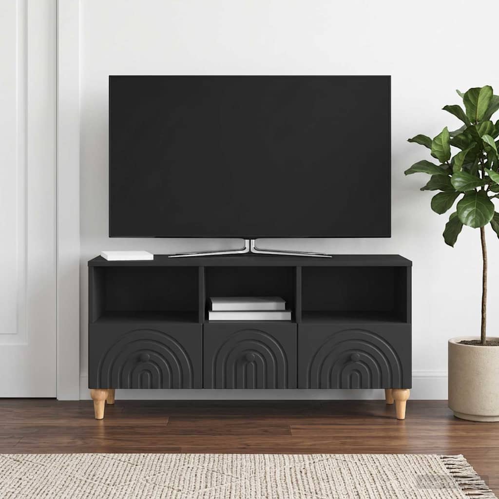 TV-skab 102 x 34,5 x 50 cm Sort Konstrueret træ