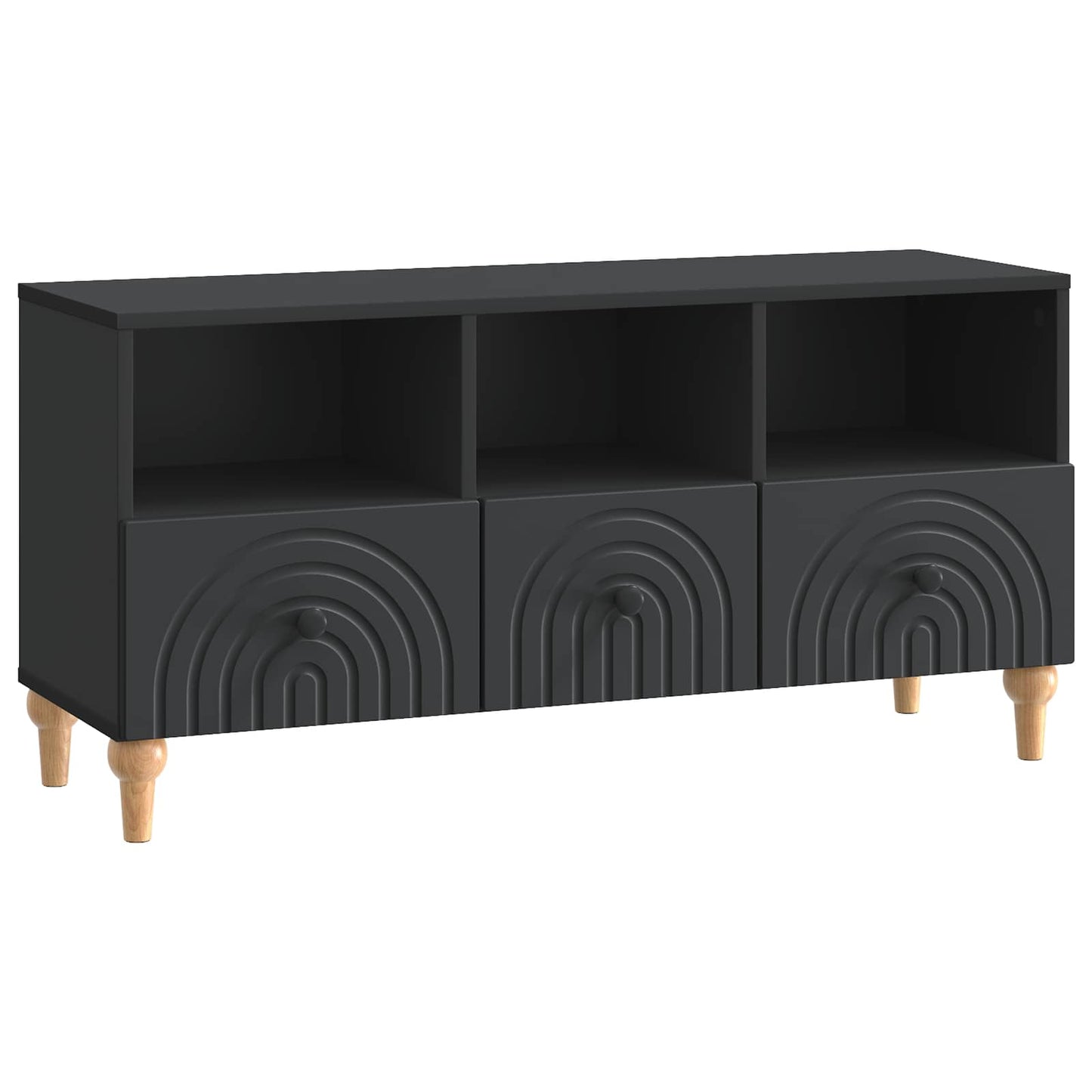 TV-skab 102 x 34,5 x 50 cm Sort Konstrueret træ