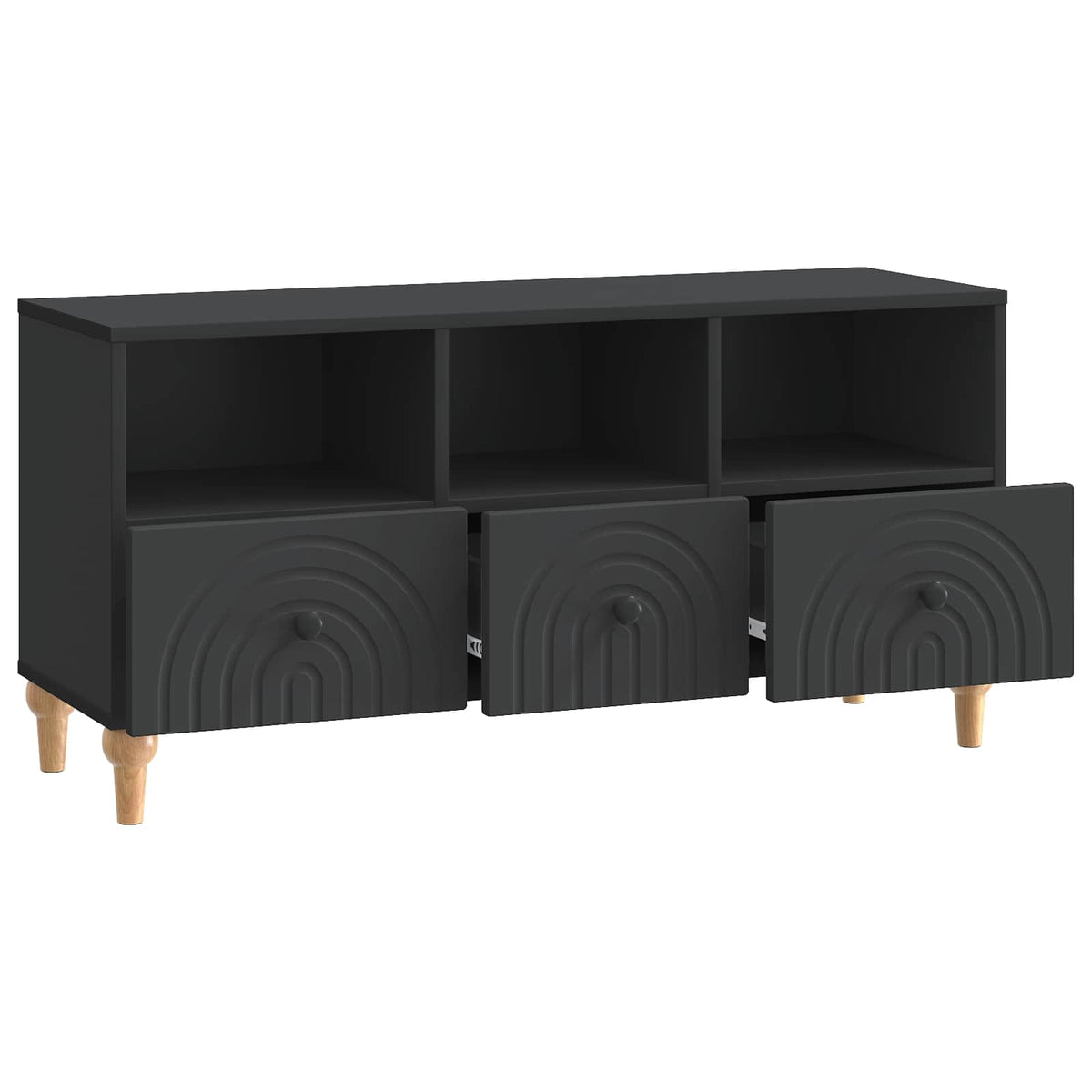 TV-skab 102 x 34,5 x 50 cm Sort Konstrueret træ