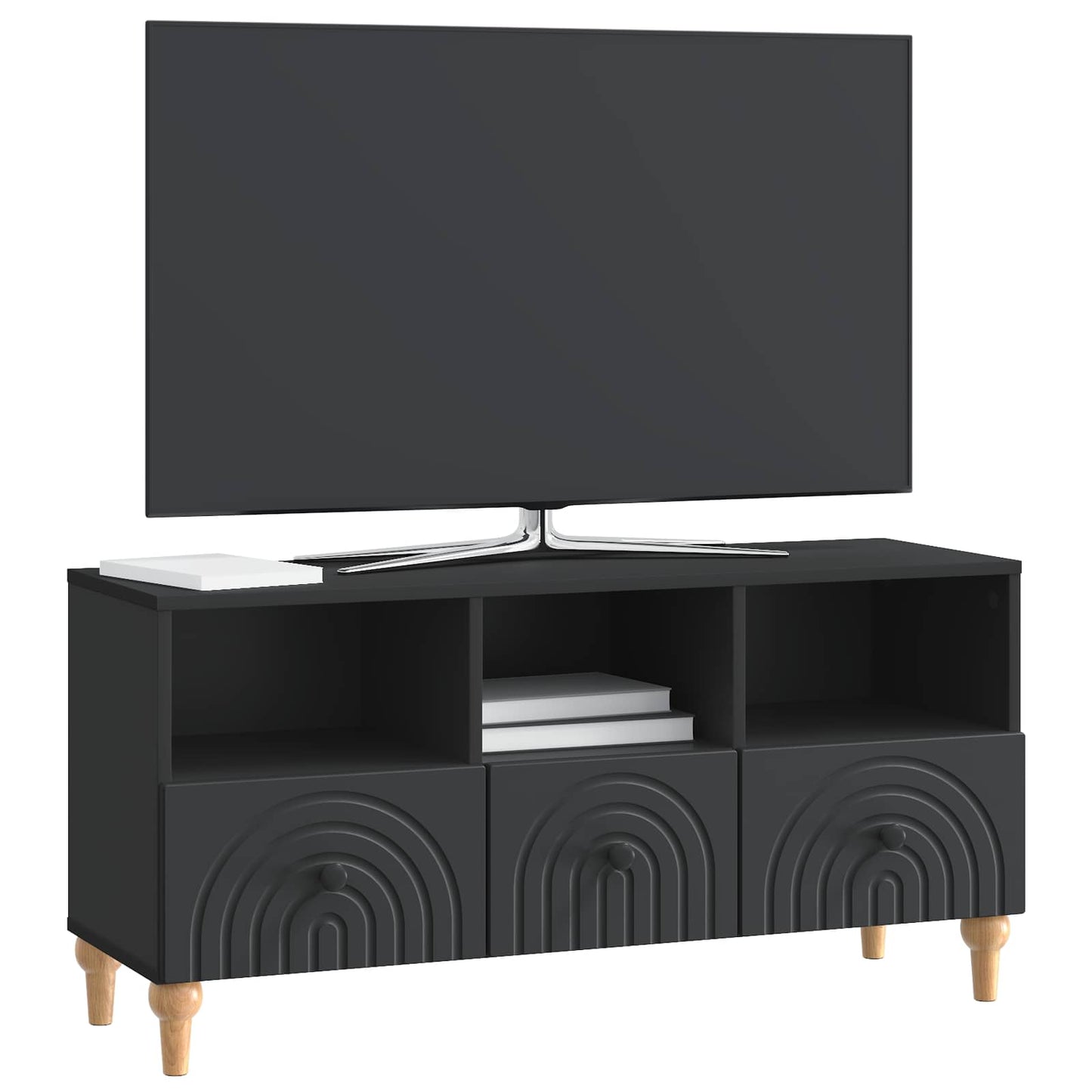 TV-skab 102 x 34,5 x 50 cm Sort Konstrueret træ