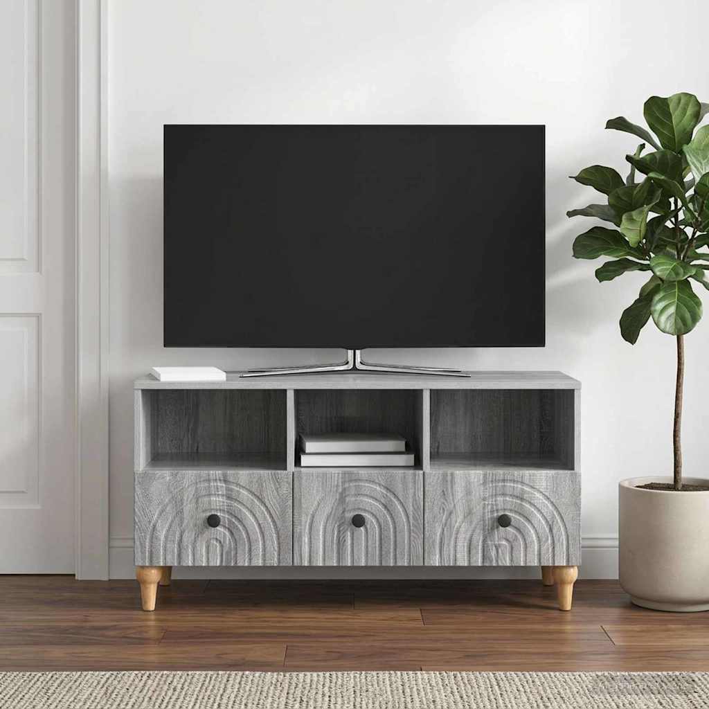 TV-skab 102 x 34,5 x 50 cm Grå Sonoma Konstrueret træ