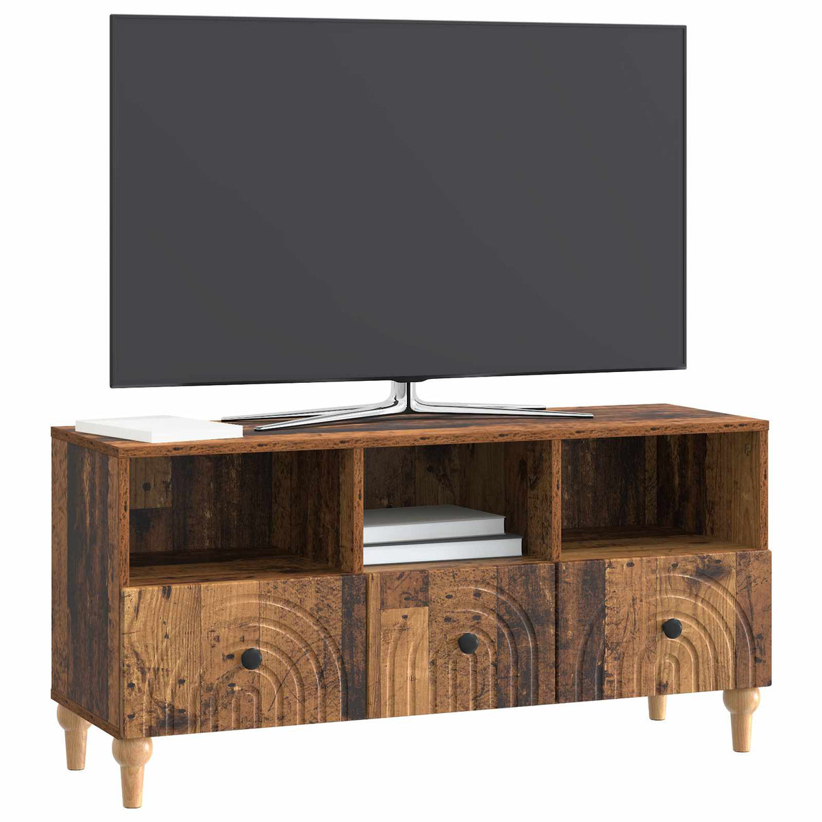 TV-skab 102 x 34,5 x 50 cm Gammelt træ Konstrueret træ