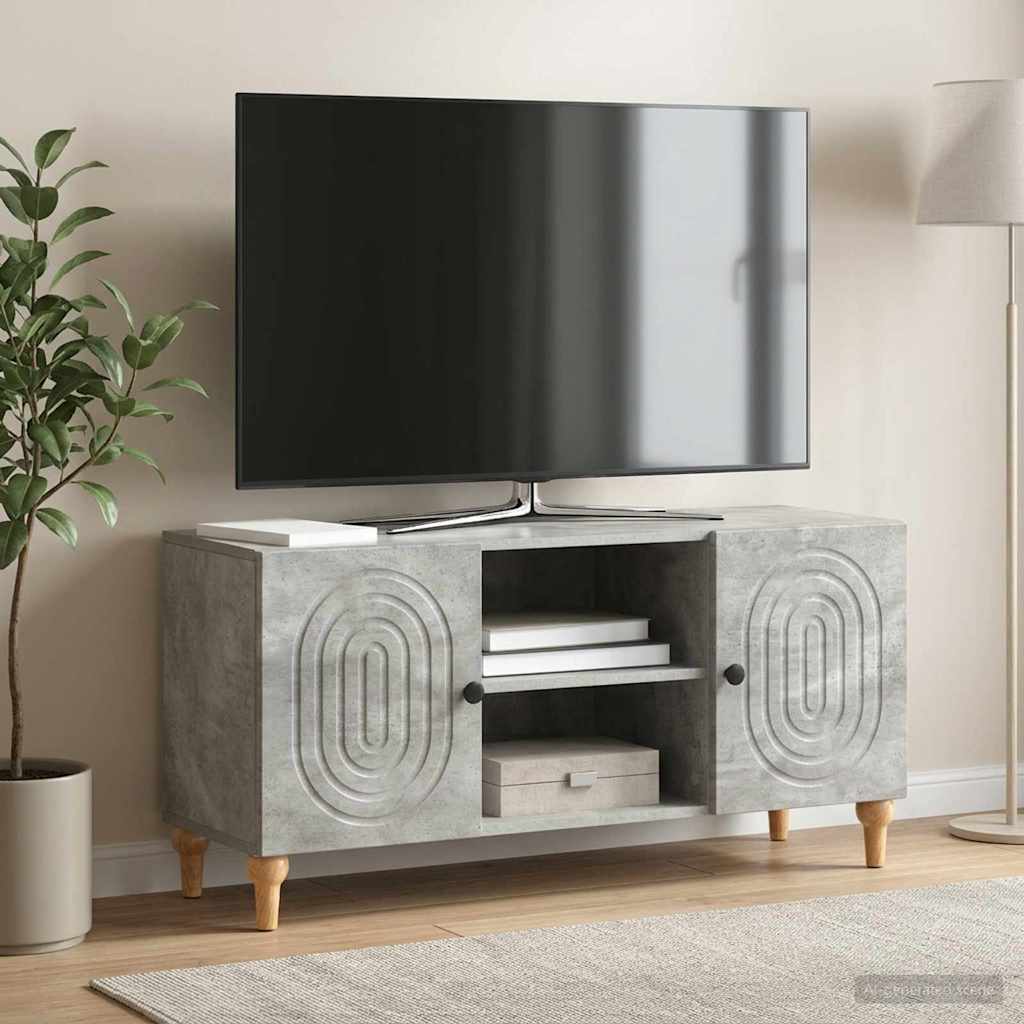 TV-skab Betongrå 102 x 34,5 x 50 cm Konstrueret træ