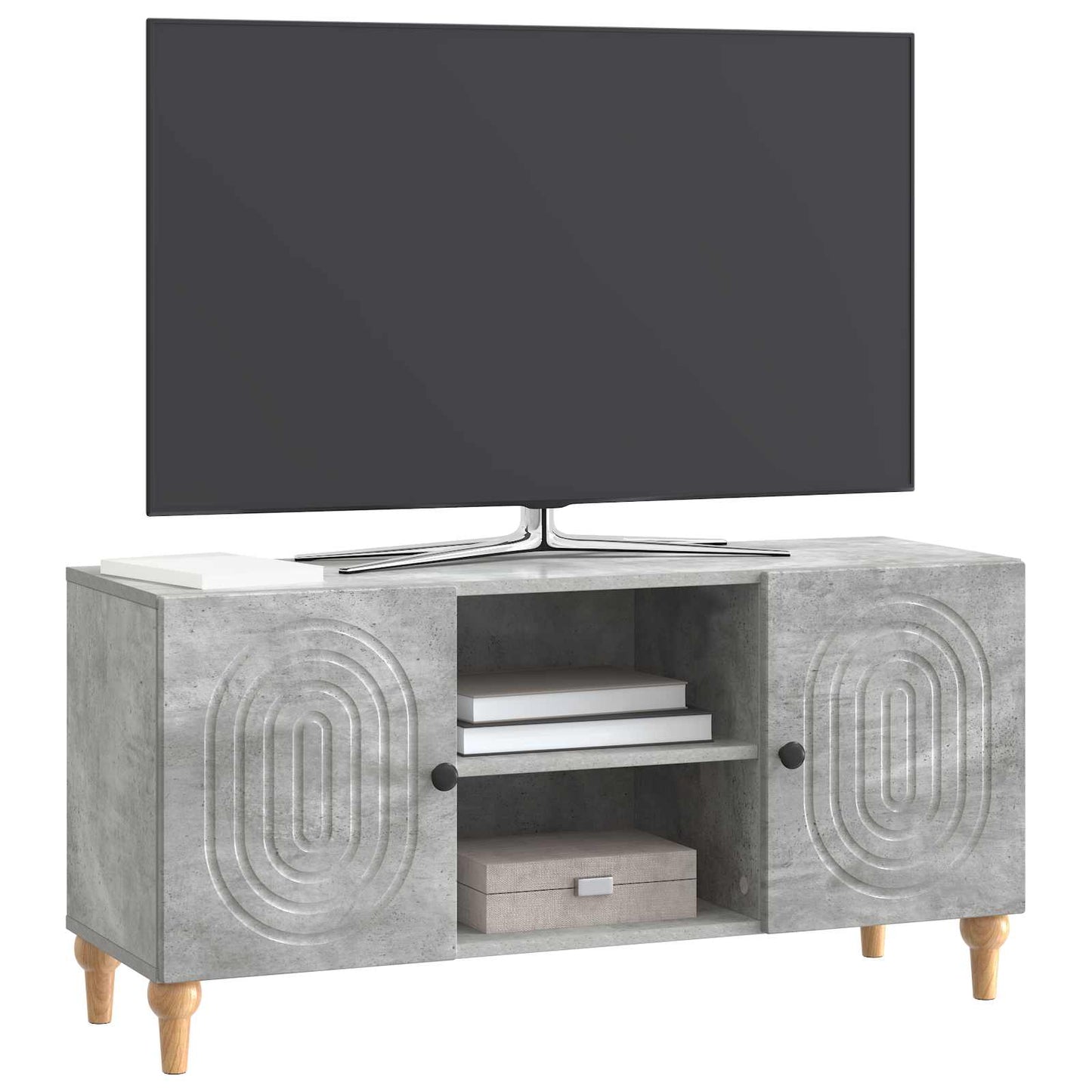 TV-skab Betongrå 102 x 34,5 x 50 cm Konstrueret træ