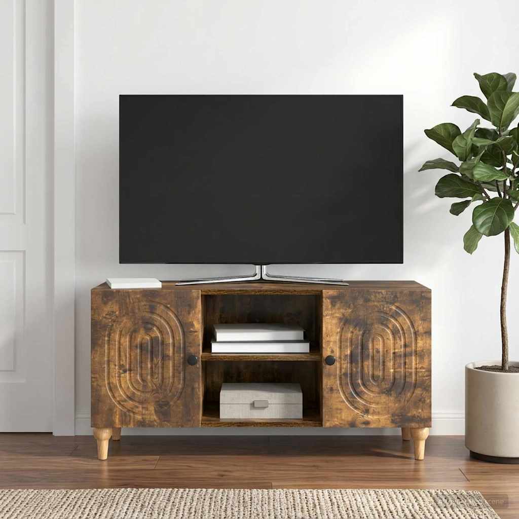 TV-skab Røget eg 102 x 34,5 x 50 cm Konstrueret træ