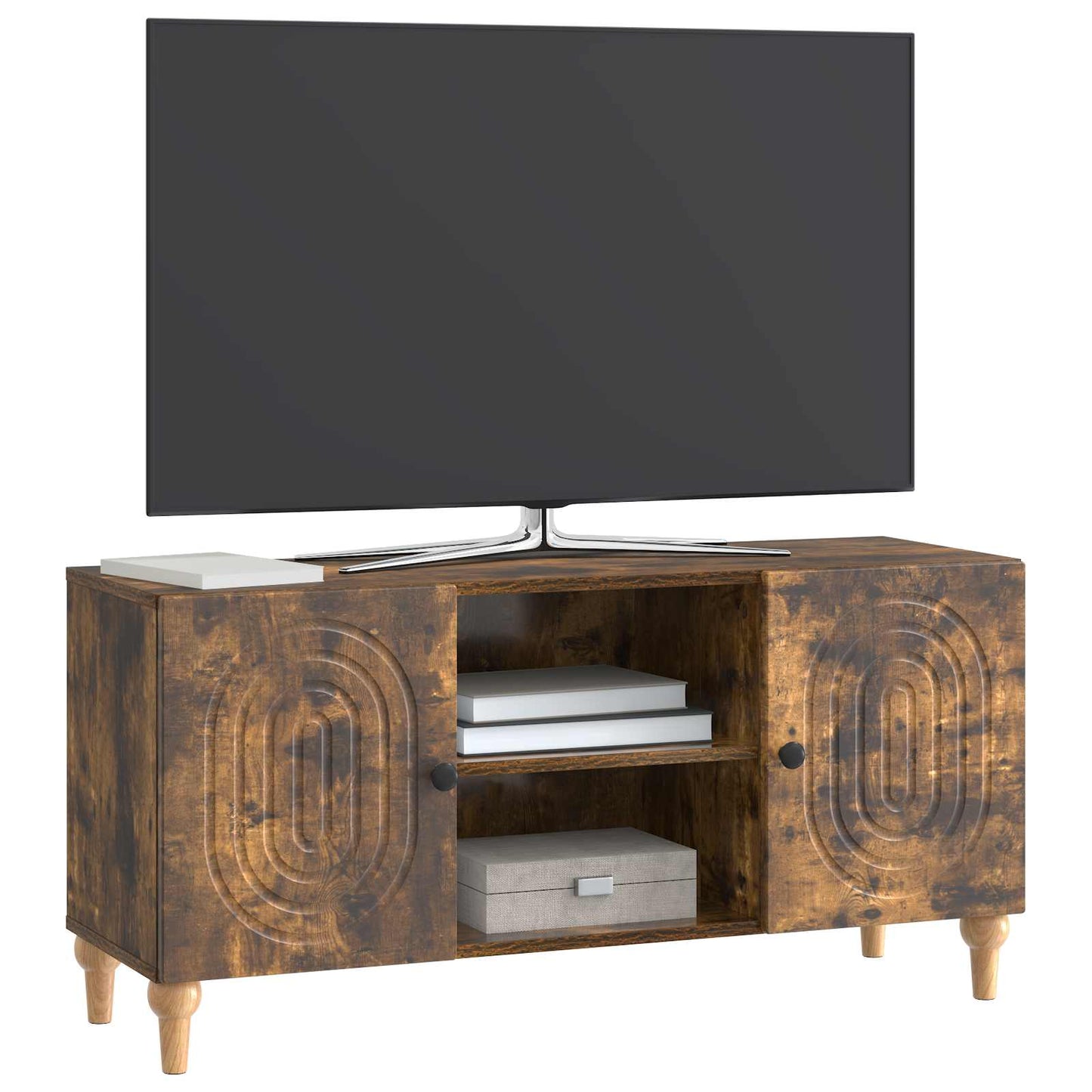 TV-skab Røget eg 102 x 34,5 x 50 cm Konstrueret træ