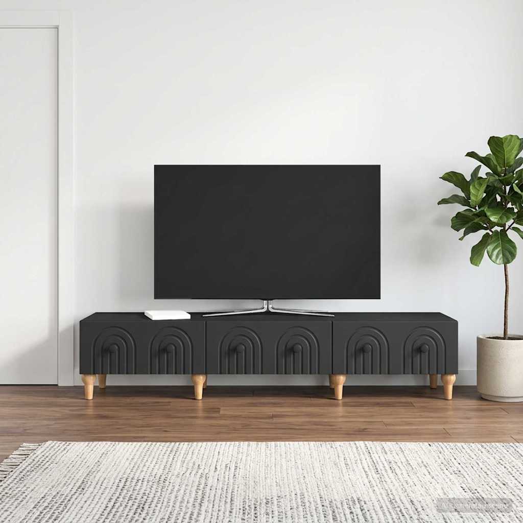 TV-skab med skuffe Sort 147 x 34,5 x 30 cm Konstrueret træ
