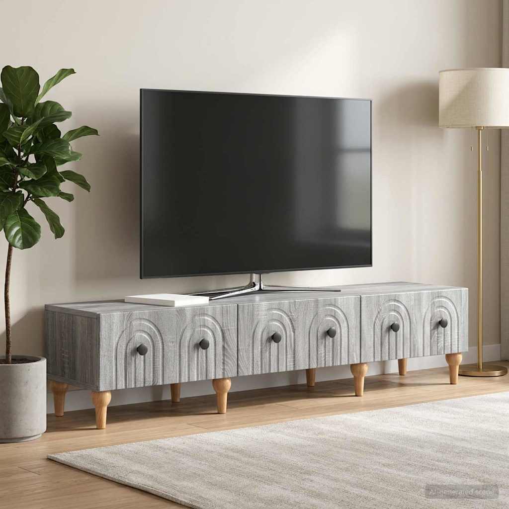TV-skab Grå sonoma-eg 147 x 34,5 x 30 cm Konstrueret træ