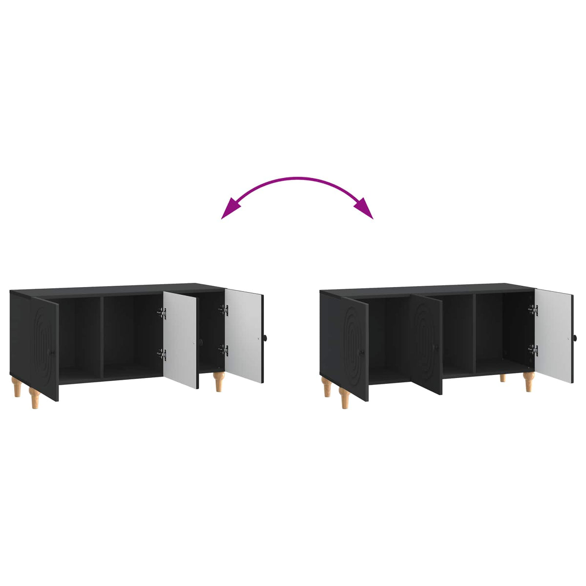 TV-skab 99 x 34,5 x 50 cm Sort Konstrueret træ