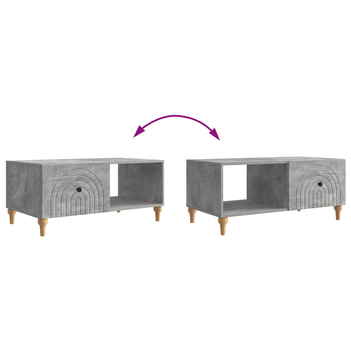 Sofabord Betongrå 90 x 50 x 40 cm Konstrueret træ