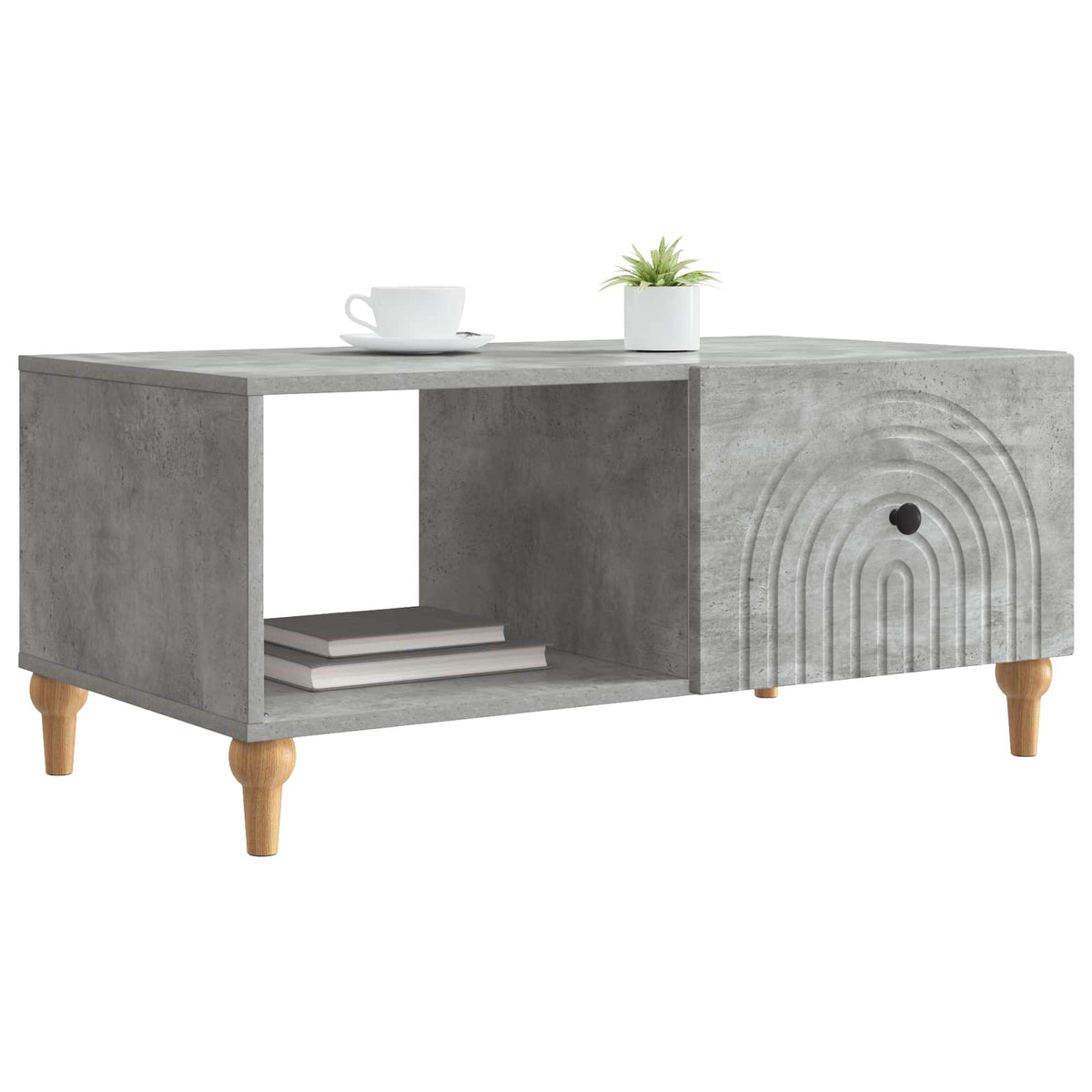 Sofabord Betongrå 90 x 50 x 40 cm Konstrueret træ
