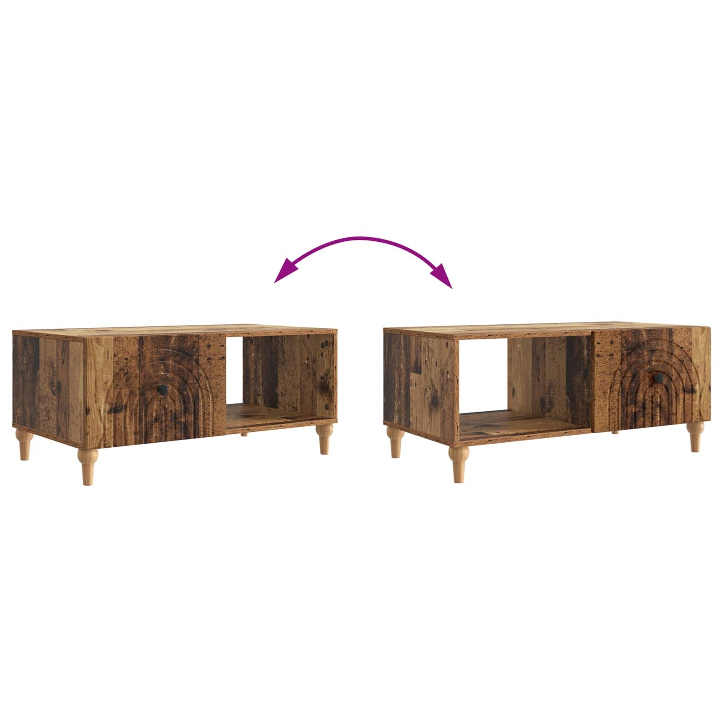 Sofabord Gammelt træ 90 x 50 x 40 cm Konstrueret træ