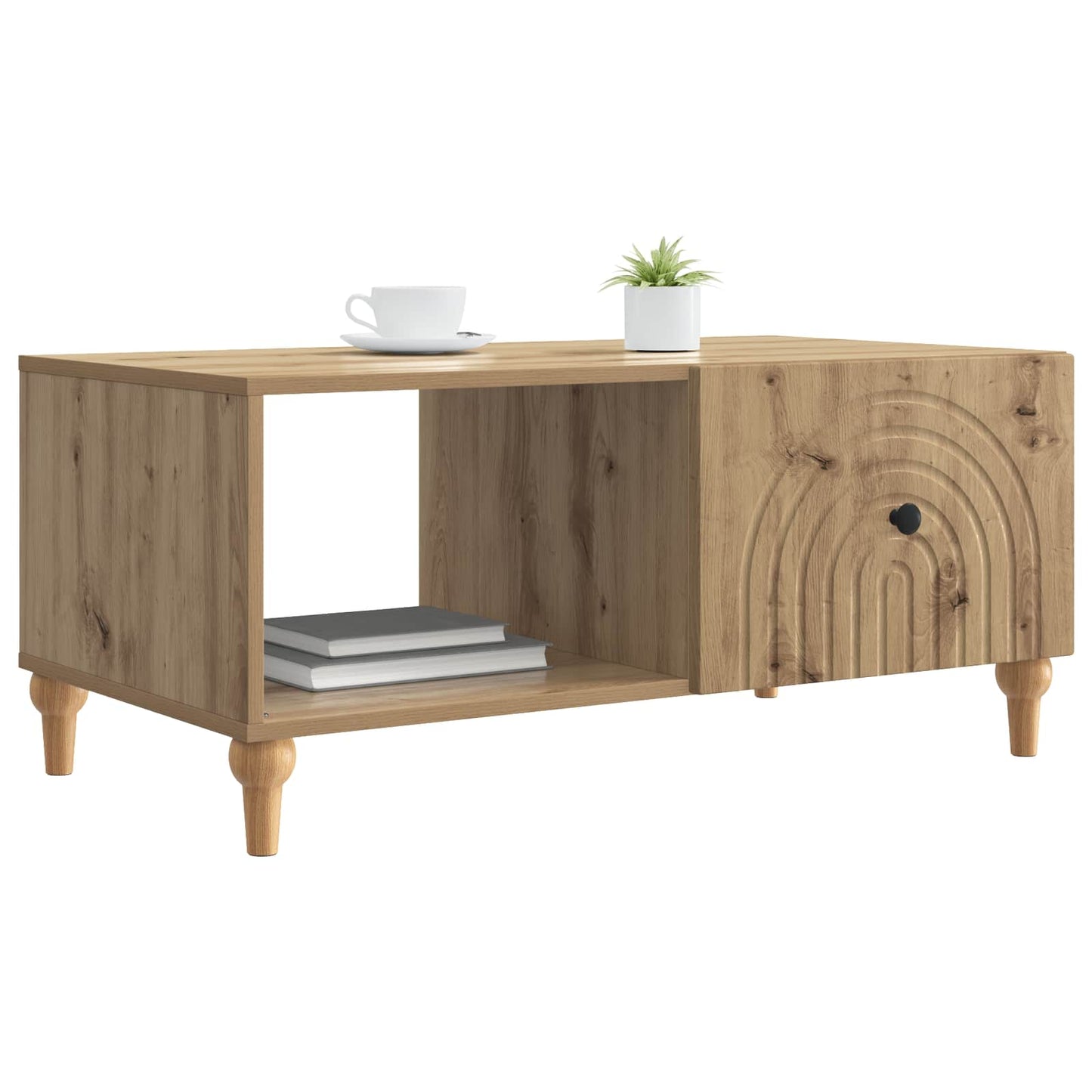 Sofabord Artisan-eg 90 x 50 x 40 cm Konstrueret træ