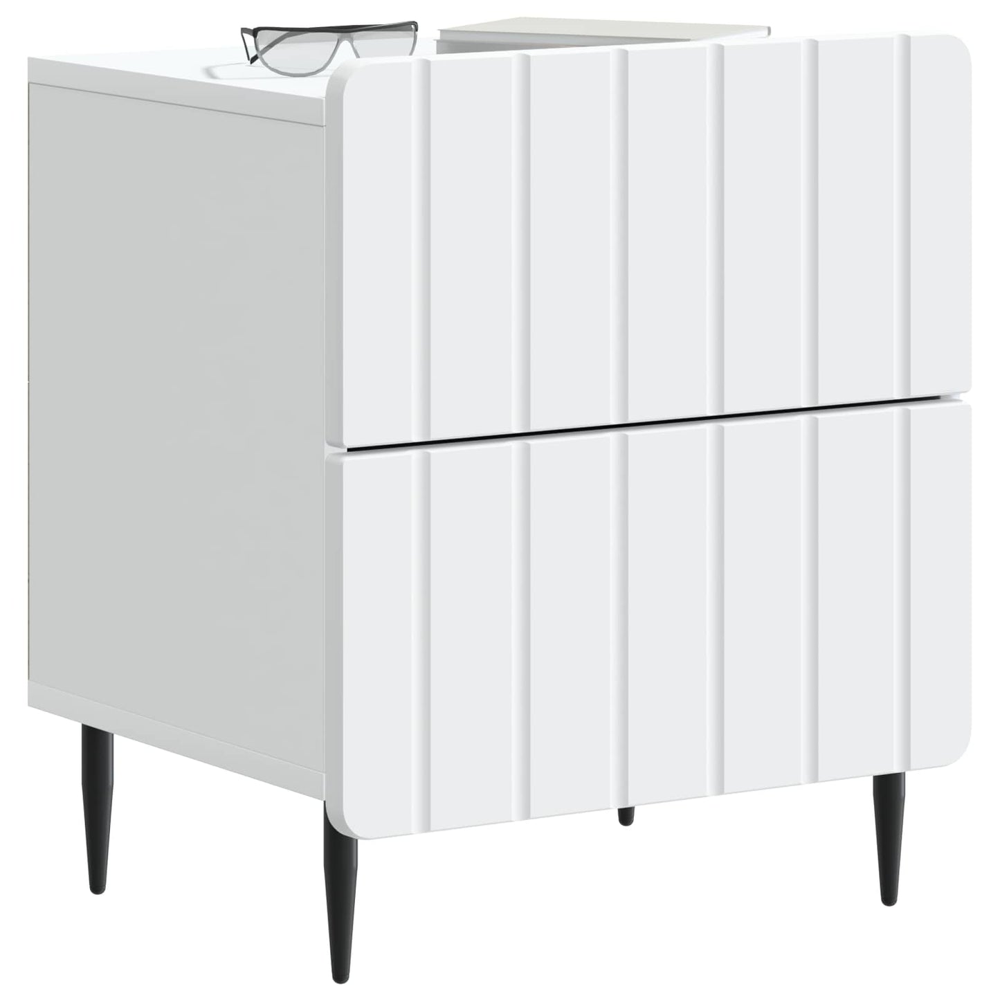 Natskab med skuffe Hvid 43 x 34,5 x 49,5 cm Konstrueret træ