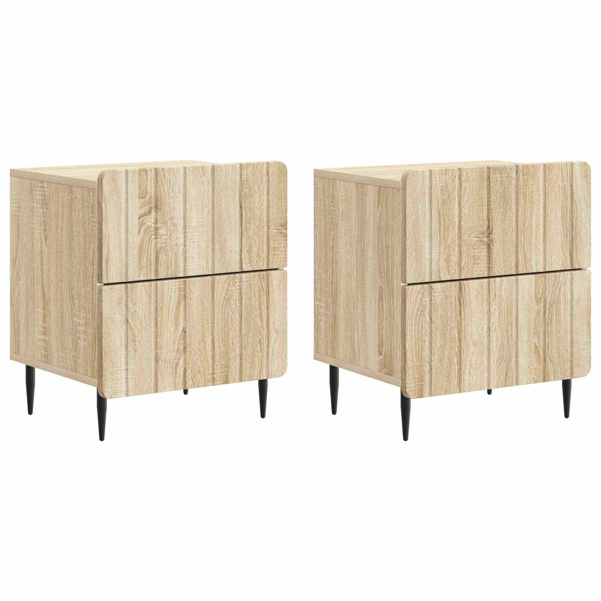 Natskab 2 stk. Sonoma-eg 43 x 34,5 x 49,5 cm Konstrueret træ
