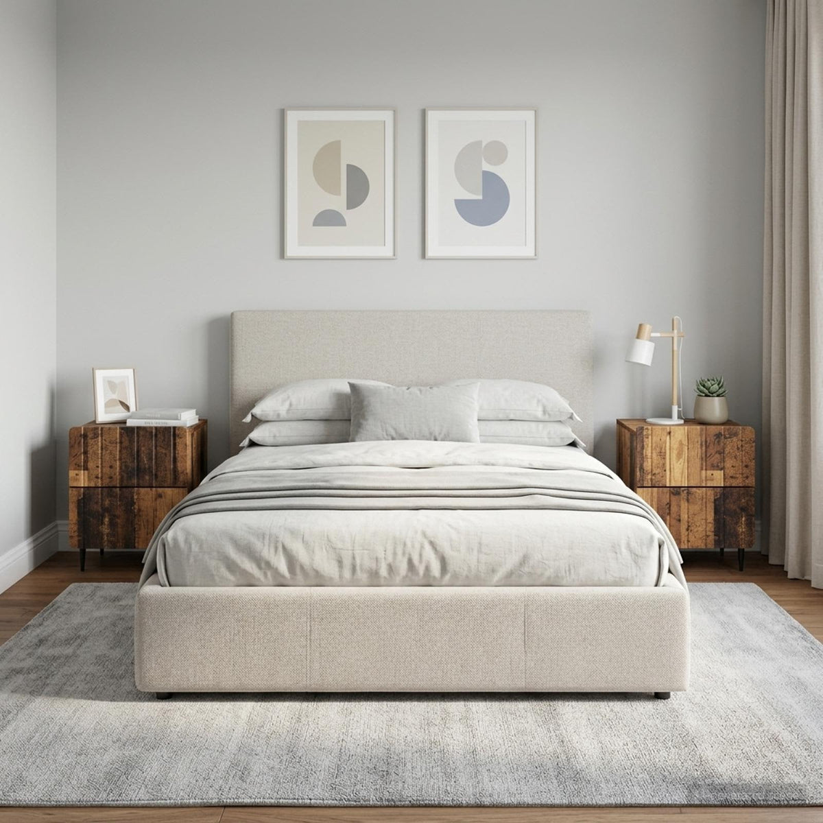 Natskab 2 stk. Gammelt træ 43 x 34,5 x 49,5 cm Konstrueret træ
