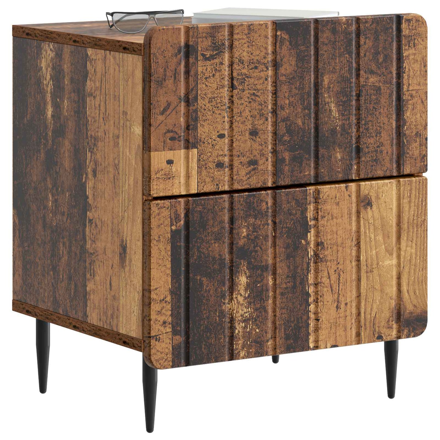 Natskab 2 stk. Gammelt træ 43 x 34,5 x 49,5 cm Konstrueret træ