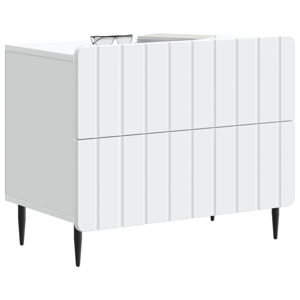 Natskab med skuffe Hvid 62 x 34,5 x 49,5 cm Konstrueret træ
