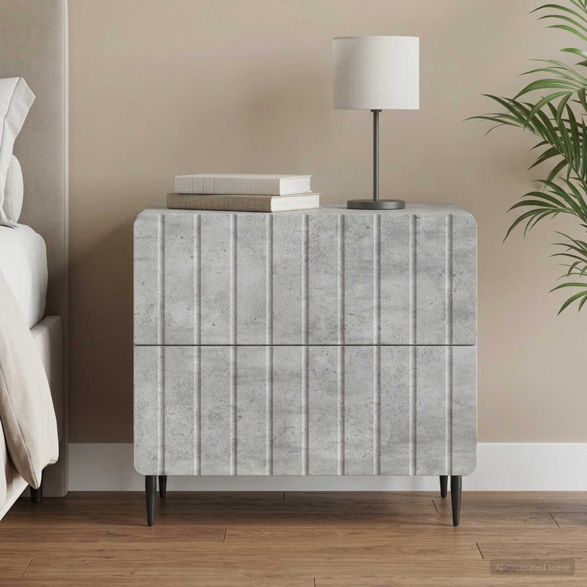 Natskab Betongrå 62 x 34,5 x 49,5 cm Konstrueret træ