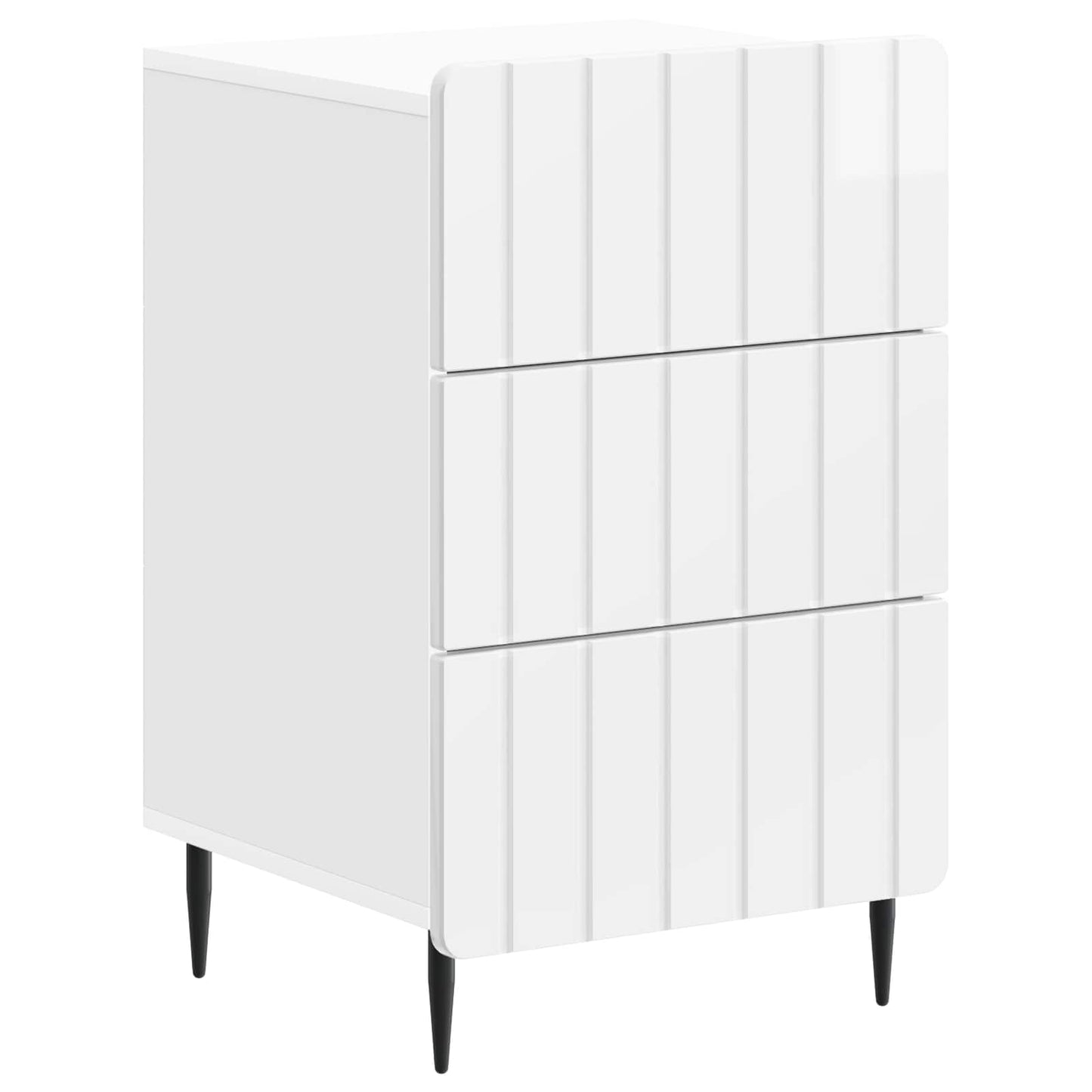 Natskab med skuffe Hvid højglans 43x 41 x 68 cm Konstrueret træ
