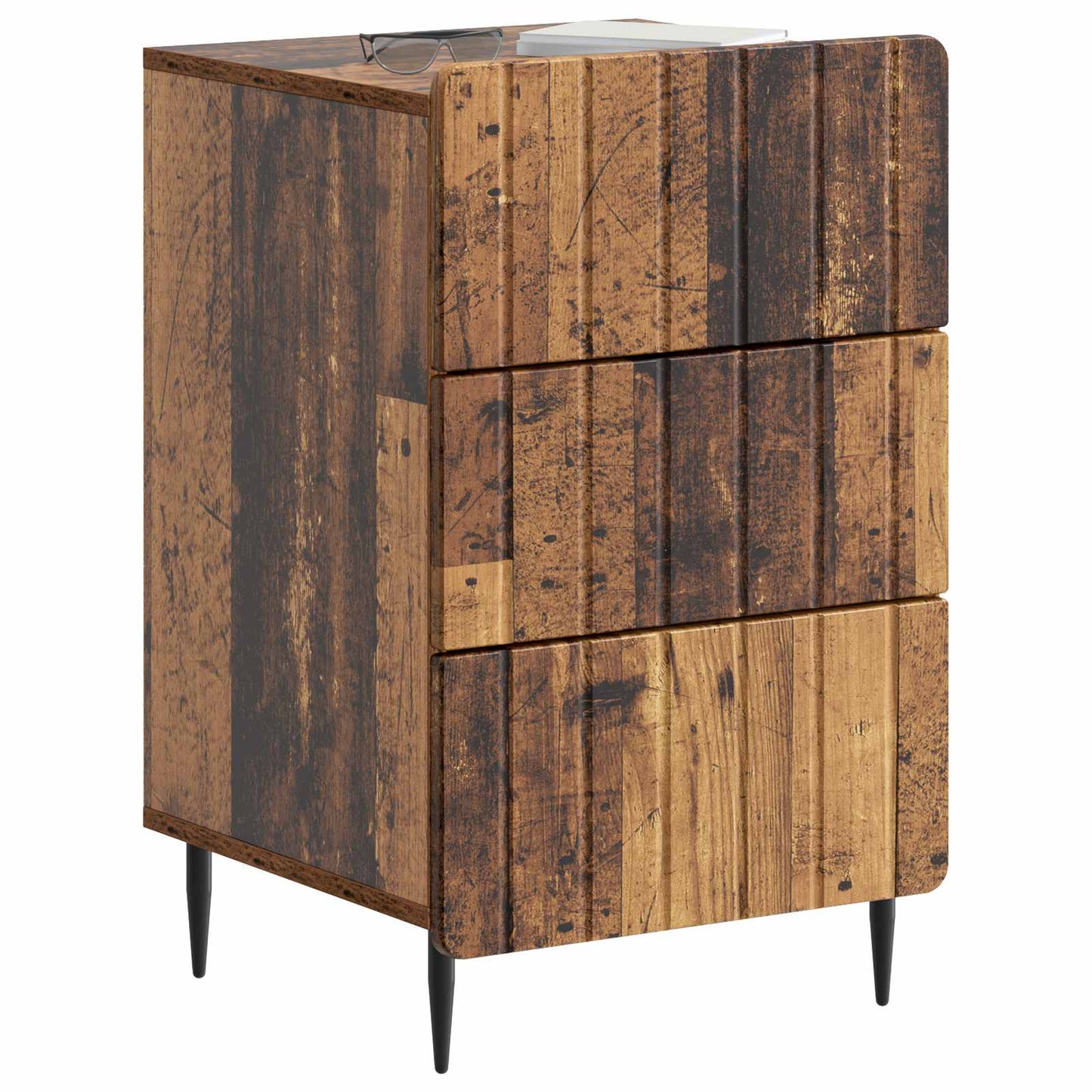 Natskab med skuffe Gammelt træ 43x 41 x 68 cm Konstrueret træ