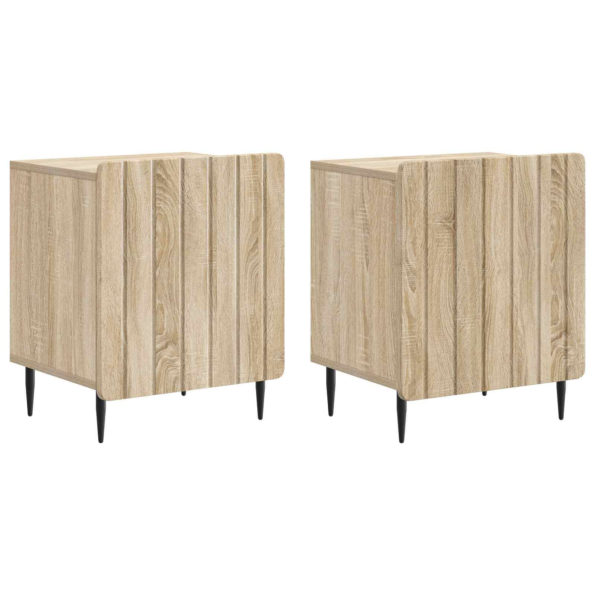 Natskab 2 stk. Sonoma-eg 43 x 34,5 x 52 cm Konstrueret træ