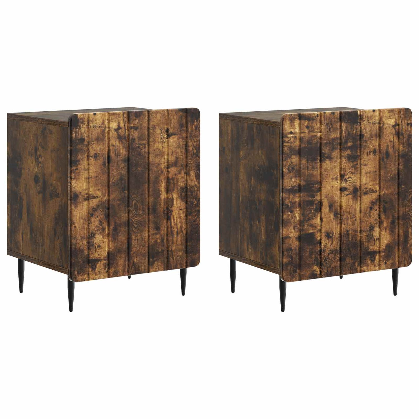 Natskab 2 stk. Røget eg 43 x 34,5 x 52 cm Konstrueret træ