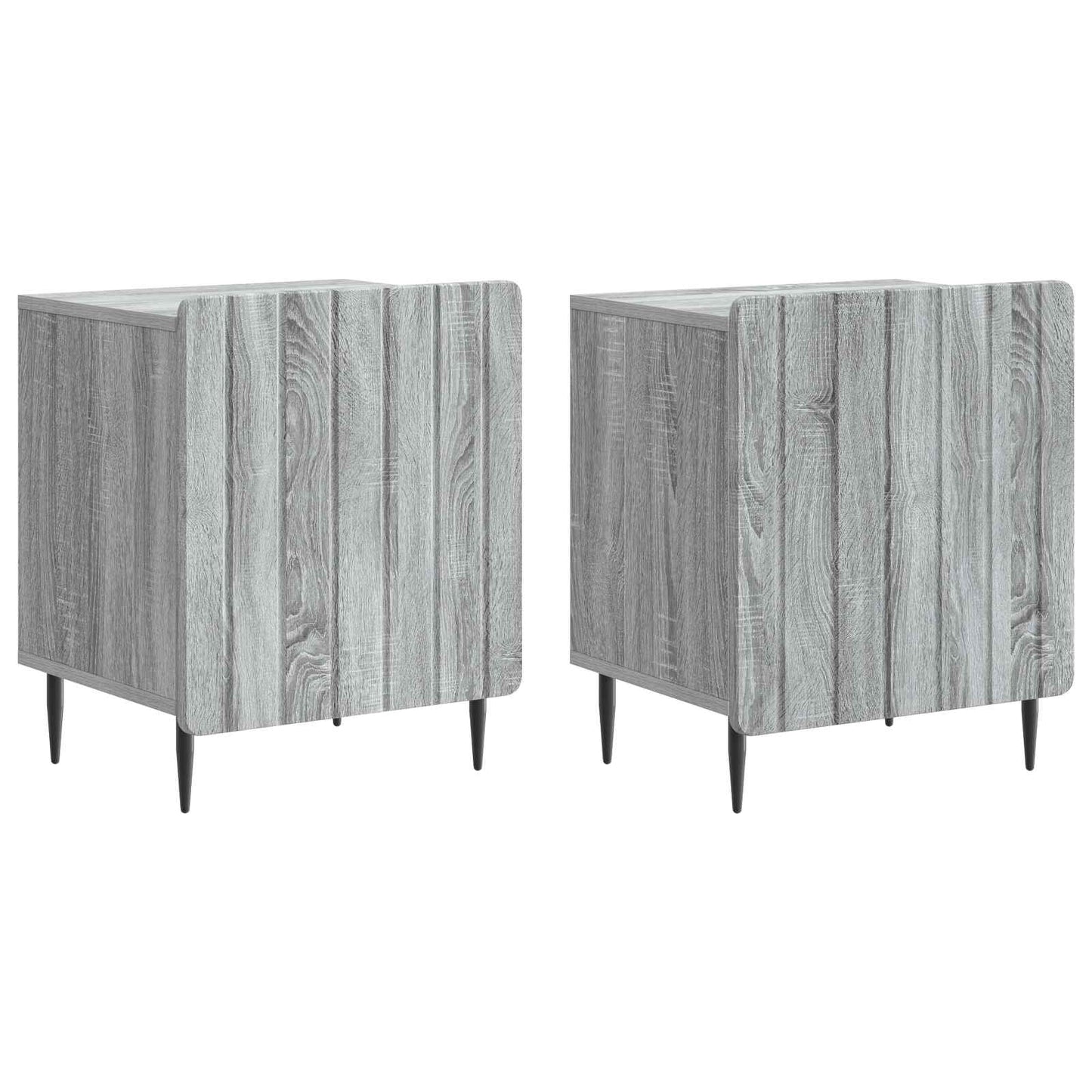 Natskab 2 stk. Grå sonoma-eg 43 x 34,5 x 52 cm Konstrueret træ