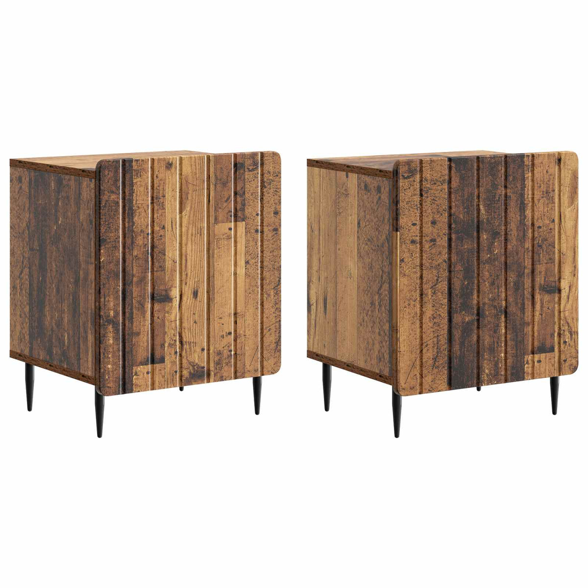 Natskab 2 stk. Gammelt træ 43 x 34,5 x 52 cm Konstrueret træ
