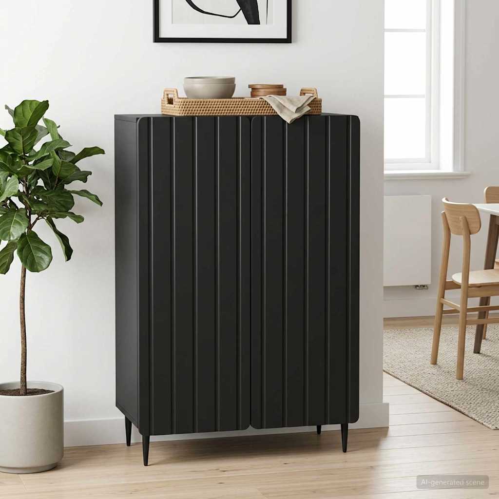 Sideboard Sort 66 x 34,5 x 92 cm Konstrueret træ