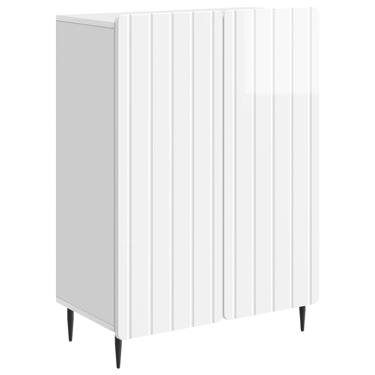 Sideboard Hvid højglans 66 x 34,5 x 92 cm Konstrueret træ