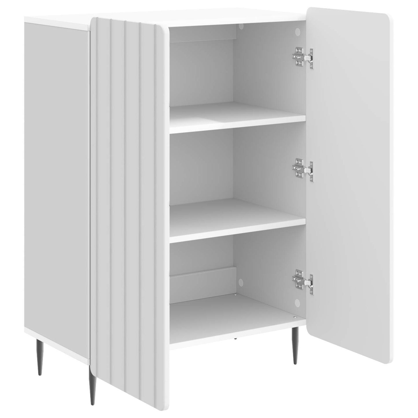 Sideboard Hvid højglans 66 x 34,5 x 92 cm Konstrueret træ
