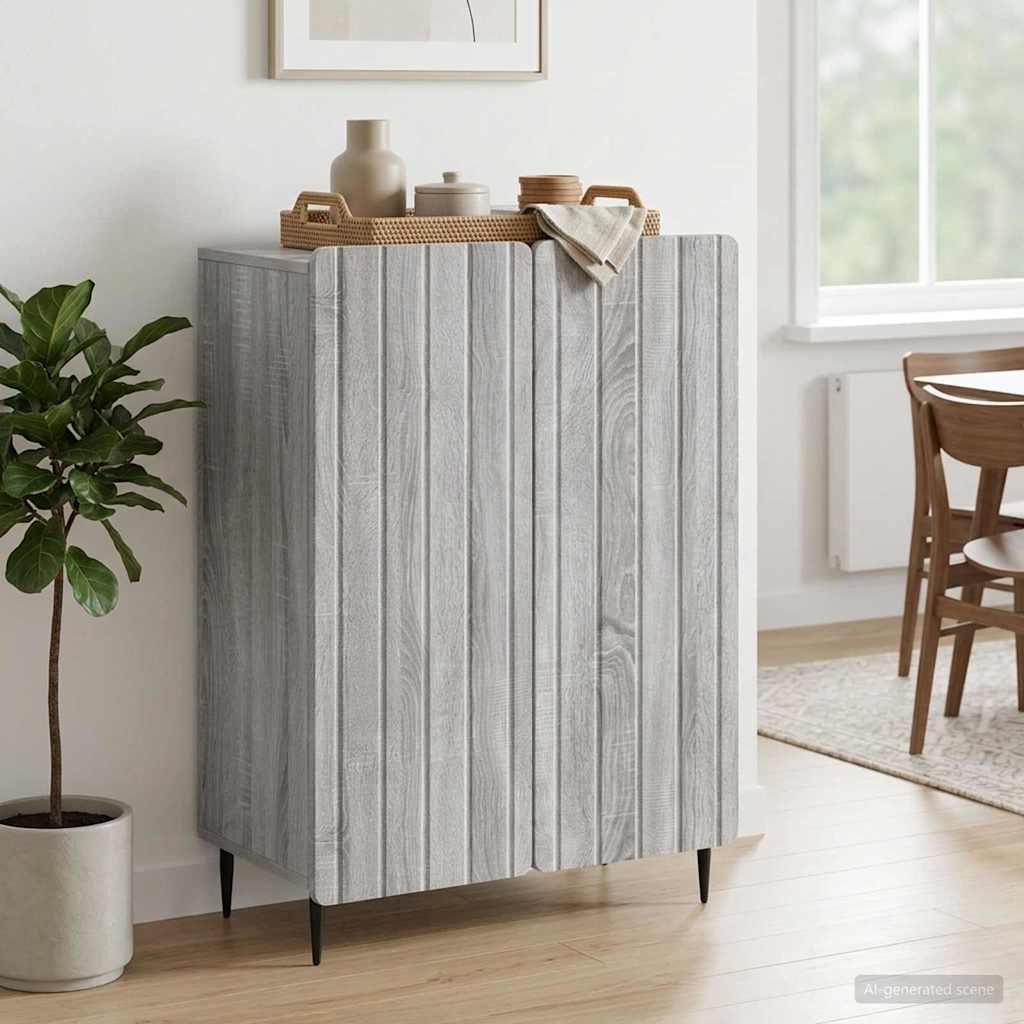 Sideboard Grå sonoma-eg 66 x 34,5 x 92 cm Konstrueret træ