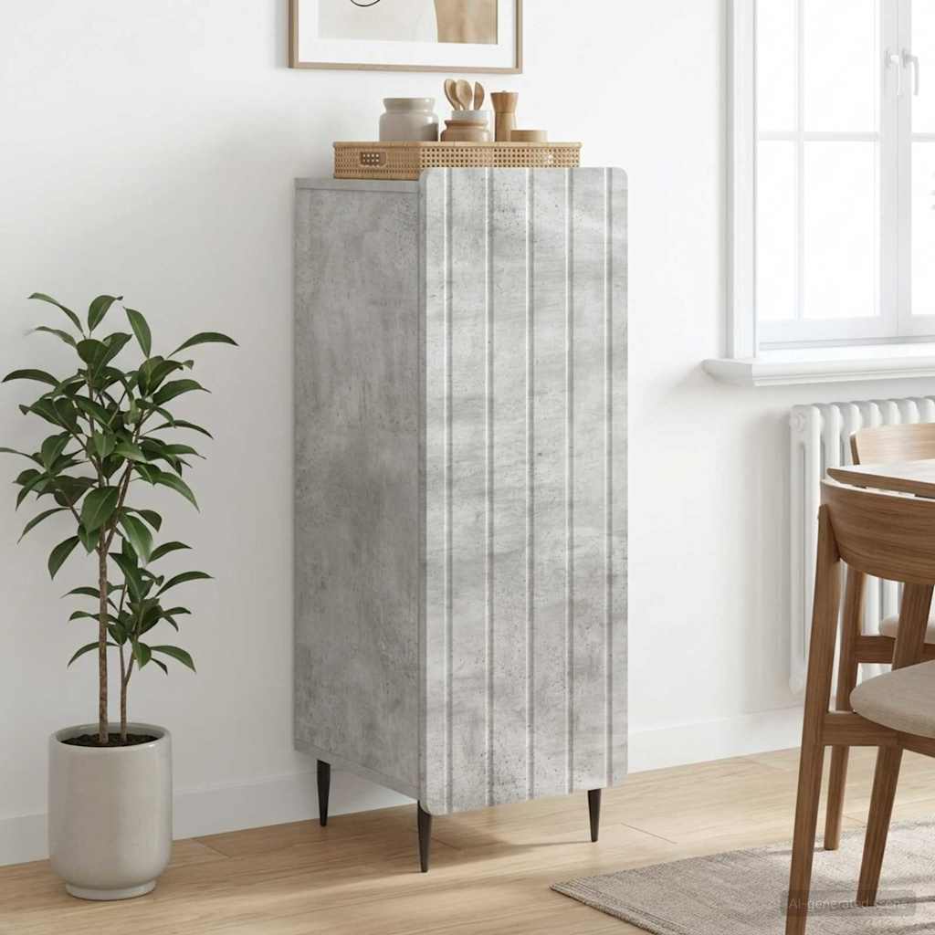 Sideboard Betongrå 34,5 x 33 x 92 cm Konstrueret træ