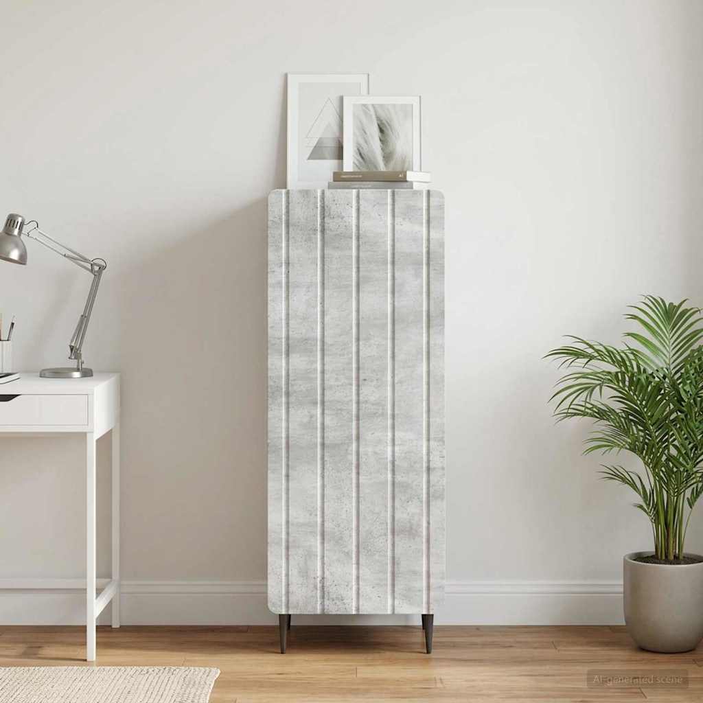 Sideboard Betongrå 34,5 x 33 x 92 cm Konstrueret træ