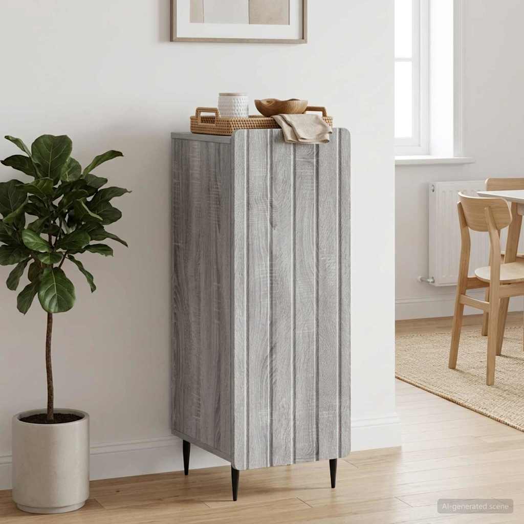 Sideboard Grå sonoma-eg 34,5 x 33 x 92 cm Konstrueret træ