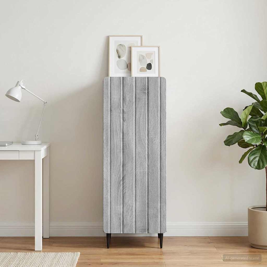 Sideboard Grå sonoma-eg 34,5 x 33 x 92 cm Konstrueret træ