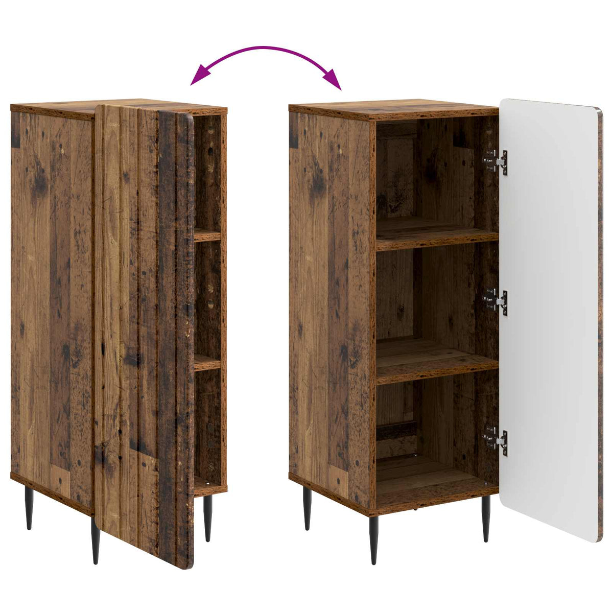 Sideboard Gammelt træ 34,5 x 33 x 92 cm Konstrueret træ