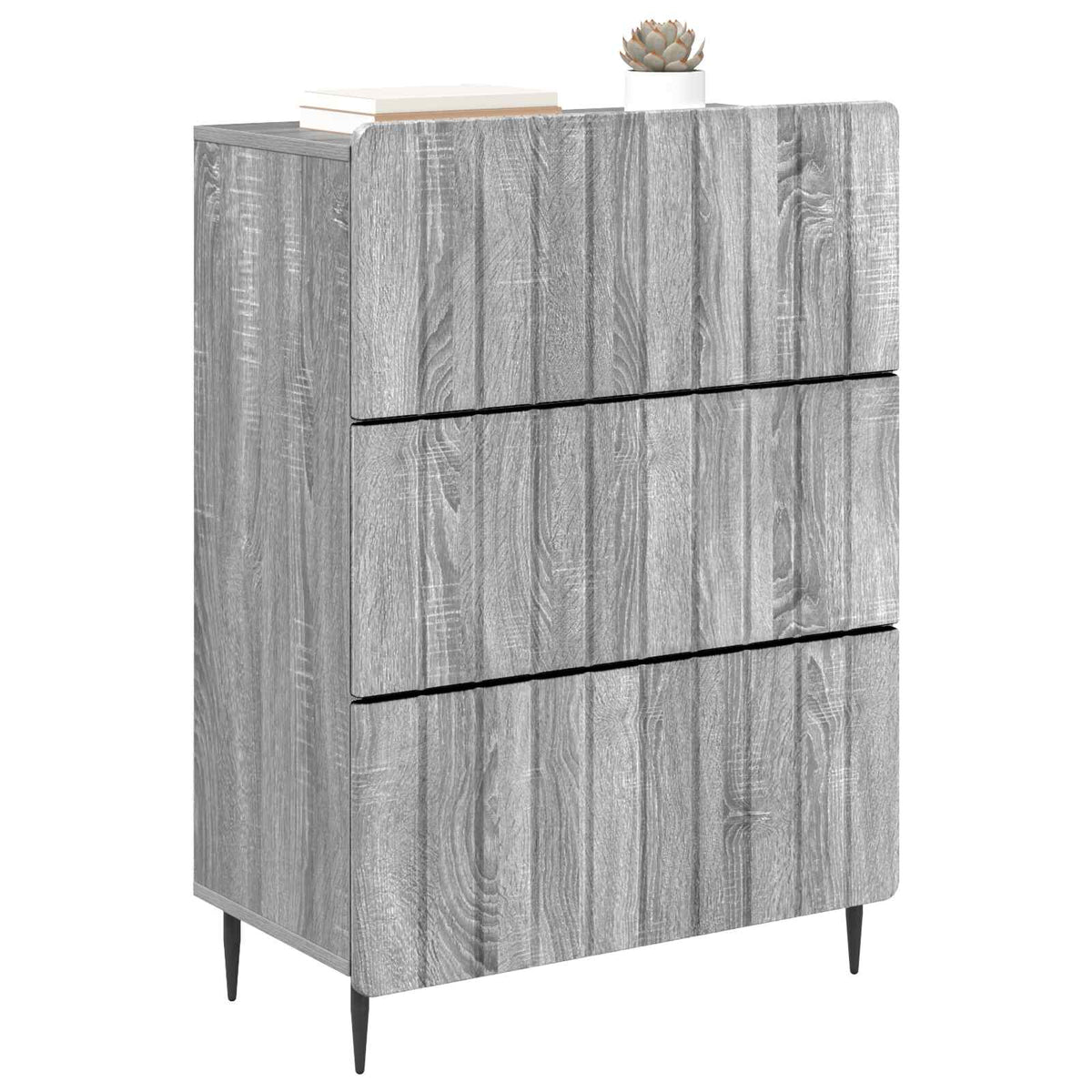 Skuffeskab 66 x 34,5 x 92 cm Konstrueret træ Grå sonoma-eg